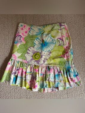 vintage tibi 100% silk mini skirt